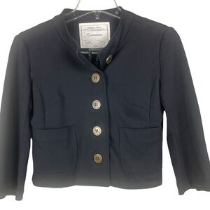 Cartonnier Black Gold Button Up Jersey Stretch Jacket Size Small